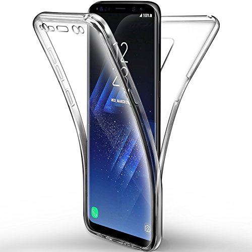 Leathlux Cover compatibile con Samsung Galaxy S9Plus trasparente Custodia in silicone gel trasparente integrale a 360 gradi Full Body Protection Anti-graffio Cover