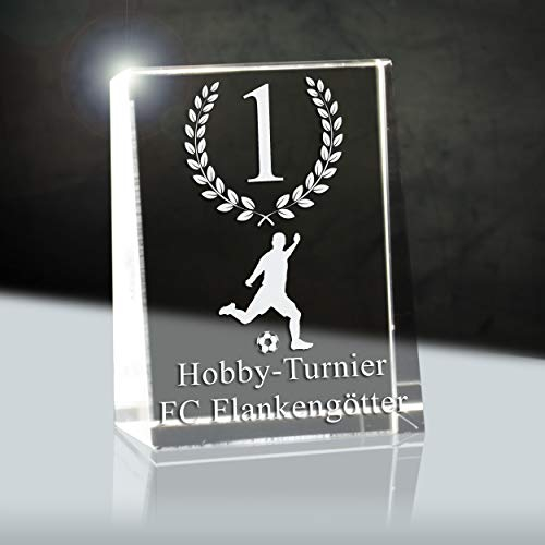 3Dglas Glaspokal Large | Glas Trophäe | Text, Symbole oder Fotos graviert nach deinen Vorstellungen