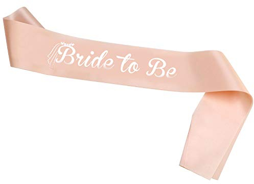 HOWAF Schärpe Bride to Be in Rosé Gold, JGA Schärpe, JGA Accessoires Deko für Junggesellenabschied Frauen Party, Braut to be Schärpe für Frauen JGA Junggesellinnenabschied Hochzeit Party