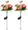 SUAVER 2 Paket Solar Gartenleuchte 42LED Solarleuchten Orchidee Dekorative Lichter Solar Außenleuchten Wasserdicht Blumenlichter Garten Pfahl für Garten,Rasen,Terrasse,Hof (Orange)