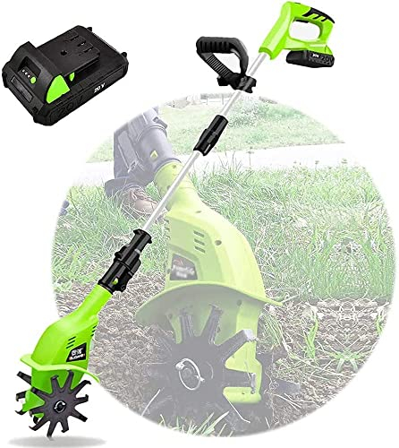 Kultivatoren, elektrische kabellose, tragbare 20-V-Handfräse, mit wiederaufladbarem Akku und Ladegerät, 97-127 cm Verstellbarer Griff, gehaltene Bodenkultivatoren für Gärten und Gemüsefelder