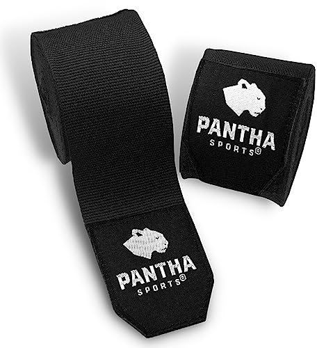 Pantha Sports® Boxbandagen halb elastische 4m Bandagen Boxen mit Daumenschlaufe, extra breitem Klettverschluss - Box Hand Bandage Sport für Boxen, MMA, Kickboxen, Muay Thai