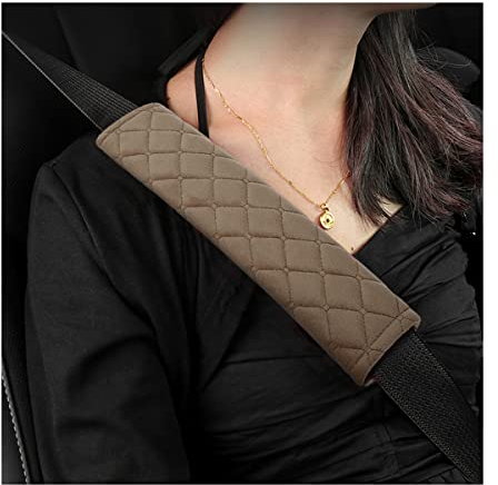 CGEAMDY Auto Gurt Protektor, 2pcs Weiches und bequemes Kissen für Sicherheitsgurte, Kompatibel mit allen Autos, Sicherheitsgurt Schutz für Erwachsene und Kinder (Khaki)