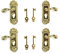 Odoria 1/12 Miniatur Türgriffe Türklinke 2 Paare Links und Rechts Puppenhaus Zubehör, Gold