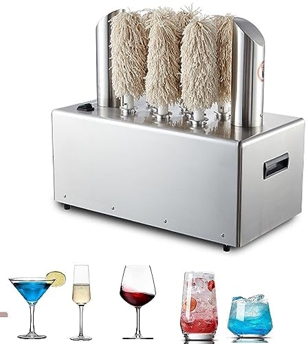 NGARY Commercial Glass Polisher, 8 Heads Electric Winery Wine Glass Polishing Machine with Instant Heating and Drying Design, 550 Cups Per Hour, for Wine Glasses/Champagne Glasses