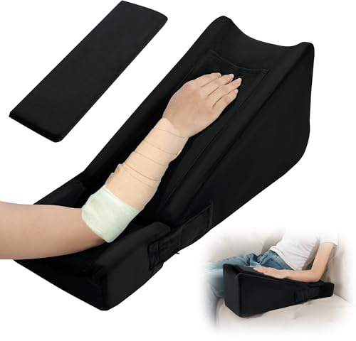 BALAPET Armkissen, weiches ergonomisches Stützarm-Elevationskissen, Ellenbogenstütz-Keilkissen mit Tasche, Bequeme Armpolster zum Schlafen und Ausruhen (schwarz)