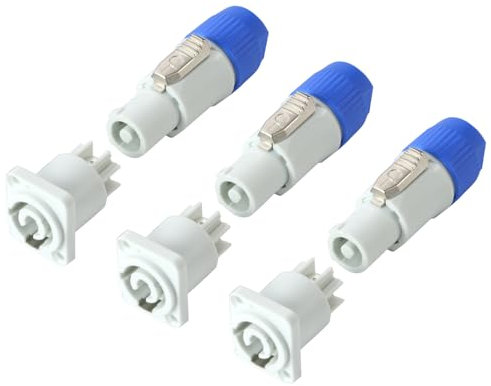 Greluma 3 ensembles Connecteur Powercon Out, adapté au connecteur d'alimentation Powercon Nac3fca, prise femelle, sortie Powercon, connecteur jack femelle AC vers Powercon mâle