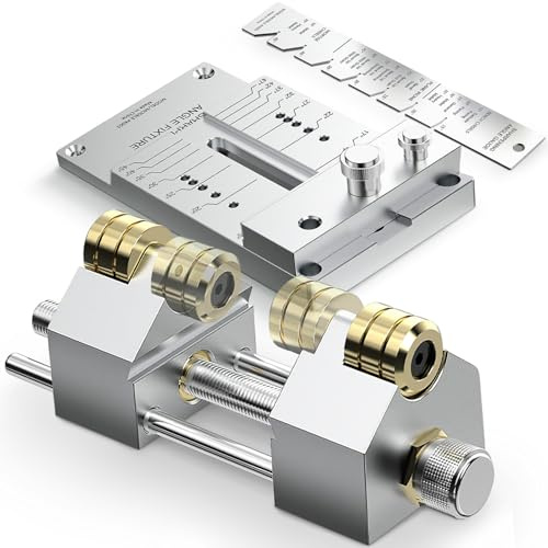 WEWEAL - Chisel Sharpening Jig Kit, Heavy Duty Precise Sharpening Guide with Adjustable Angle Attachment and Angle Gauge, Fine Metal Sharpening Tools for