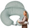 sei Design Stillkissen klein Baby- Stillhörnchen mit abnehmbaren Stillkissenbezug aus 100% Baumwolle - Stillmond - Stillkissen Mond Lagerungskissen, Baby Erstausstattung (niedliche Kätzchen Mint)