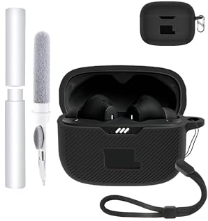 toergy Silikon-Schutzhülle für JBL Tune 230NC TWS Ohrhörer, Umweltfreundliche Bluetooth-Ohrhörer-Hülle mit präziser Loch-Positionierung - stoß- und kratzfest, angenehmer Touch,Schwarz