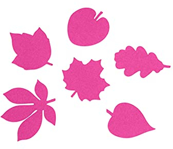Hey Sign Filz Untersetzer Blattform 6-teilig, Farbe:37 - Rosa
