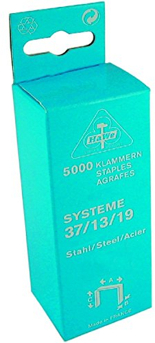 HaWe 037.06 Klammern System 37/13 für Rapid-Tacker 6mm 5000 Stück, Grün