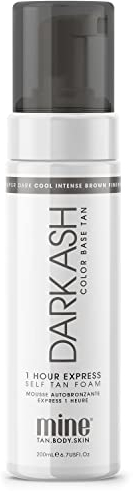 MINETAN BODY.SKIN Dark Ash Selbstbräunungsschaum - Ein kühles, intensives, besonders dunkelbraunes Finish, Veganes Selbstbräunungs-Mousse, 200 ml
