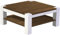 Brasilmöbel Couchtisch Rio Kanto 100x100 cm Nussbaum Weiß mit Ablage Wohnzimmertisch Holz Tisch Pinie Massivholz Stubentisch Beistelltisch Echtholz Größe und Farbe wählbar