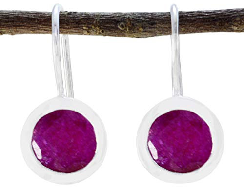 joyas plata schönheit roter jaspis ein edelstein runde form facettierte künstlerische ohrringe aus 925 silber