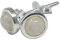 Mondstein Ohrstecker Cabochon, rund 6 mm, 925er Silber, Edelstein Ohrringe Sterling Silber