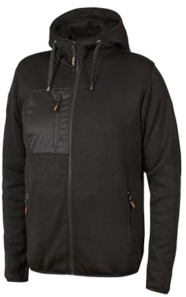 U-Power Rainbow, Felpa con Zip Intera, Tasche Ampie, Morbido Pile, Tessuto in Cotone Stretch, Collo Alto, Cappuccio Regolabile, Abbigliamento Invernale Confortevole (BLACK CARBON - L)