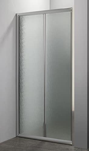 Yellowshop - Porta nicchia libro soffietto pieghevole bagno box doccia cristallo temperato cm 70, 80, 90, 100 (H190) (da cm 66 a 70 (h 190), Puntinato)