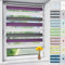 Vkele Doppelrollo Klemmfix, Rollos für Fenster ohne Bohren, 65x140cm(BxH) Weiß-Anthrazit-Aubergine, Duo Rollo Klemmrollo Fensterrollo Sonnenschutzrollo Easyfix, lichtdurchlässig & verdunkelnd