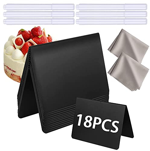 Mini Kreidetafeln Kunststoff,V-Form Kreidetafel Klein,Kleine Kreidetafeln zum Beschriften,18 Stück Kleine Tafel Set,für Preisschilder Namensschild Tischkarten Hochzeit Buffet Party