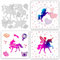 GLOBLELAND 11Pcs Einhorn Fee Hot Foil Platte für die Herstellung von Karte Dekoration Metall Märchen Sterne Schmetterling Rose Cloud Hot Foil Pappplatte für Scrapbooking Metall Hot Foil Platte