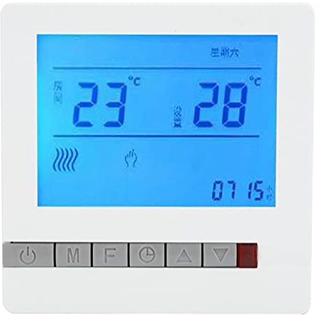 Natudeco Termostato AC220v, termostato Inteligente LCD para Interiores, Panel Controlador de Temperatura de calefacción por Suelo Radiante para Uso doméstico en Interiores