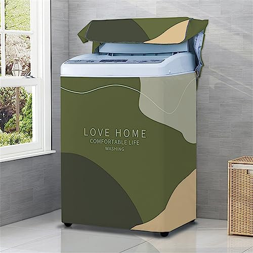 Odot Copertura Lavatrice per asciugatrice, Coprilavatrice per Lavatrice a Carica Dall'alto, Interni Esterni Impermeabile Antipolvere Resistente Fodera per Lavatrice (Verde Scuro,XL (8.5-12kg))