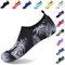 VIFUUR Unisex Aqua Schuhe Schnelltrockend Wasserschuhe Breathable Schwimmschuhe for Damen Herren SchwarzesBlatt 38/39 EU