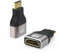 PremiumCord 8K Adaptador HDMI A Hembra a Mini HDMI Macho F/M, UHD 8K 3840p 60Hz, 4K 2160p 120Hz, Full HD 1080p, Carcasa de Aluminio, Conectores Dorados, Color Gris Espacial