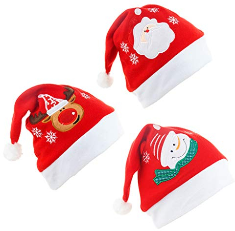 weihnachtslicht Hut Weihnachten Cartoon Druck niedlichen warmen Hut Comfort Unisex Mütze Santa für Erwachsene Mütze Xmas Christmas Holiday Cap Mütze Baseball Caps Kinder Cap (Multicolor, One Size)