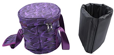 Tasche für Klangschalen, Tragetasche für Klangschalen, Aufbewahrungstasche für Kristallschalen, Einfache Reinigung, 2 Außentaschen, Aufbewahrungstasche für Musikschalen mit Zwei