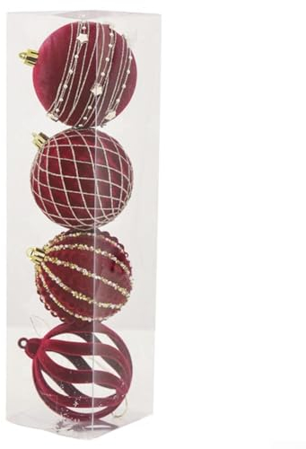 Samt-Weihnachtskugeln, beflockt, Weihnachtsbaumkugel, hängende Kugel, Anhänger, Beflockung, bruchsicher, beflockt, Weihnachtsbaumschmuck (8 cm)