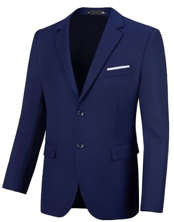 Blazer for Men Casual Mens Suit Jacket Slim Fit Men's Suit Outfit Notch Lapel Men's Sport Coats & Blazers, Navy Blue, 5XL