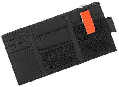 Partuto Car Sun Visor Organizer Pen CD Card Storage Pocket Black Orange Replacement
