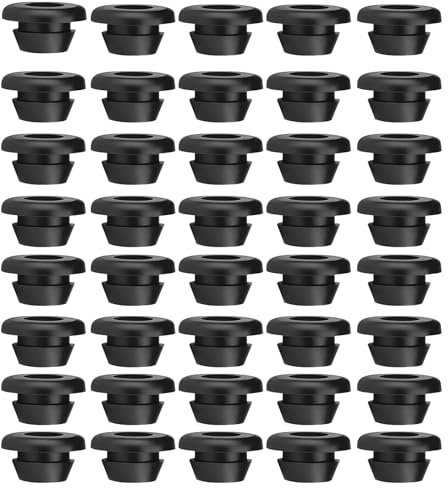 40 Pieces Rubber Grommet Cable Grommet Waterproof Rubber Plugs Cable Grommet Rubber Plugs Waterproof 8 x 10 Rubber Grommets Black Electrical Conductor Seal for Cable Protection Cable Duct