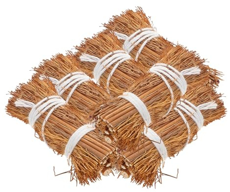 Supvox 6 Stück Miniatur-Heuballen Handgefertigte Deko Heuballen Klein Für Puppenhauszubehör DIY Sandtisch Dekoration Mini Garden Scenery Dekor Fotografie Requisiten