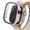Quirxio Boîtier en verre pour Apple Watch Ultra 2, 49mm, smar twatch PC, protecteur d'écran pare-chocs, couverture trempée, accessoires de bande série iwatch(Pink sand 09,Ultra 49mm)
