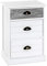 HAKU Möbel Kommode grau, weiß, Massivholz, Metall - Maße: B 41 cm x H 60 cm x T 31 cm, Style: Coastal Furniture