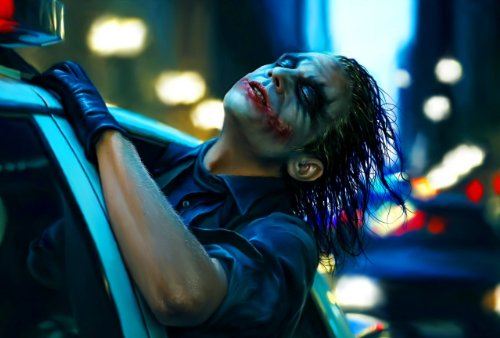 Panther Print Kunstdruck auf Leinwand - Batman Der Joker Heath Ledger - Gerahmt 76,2 x 50,8 cm