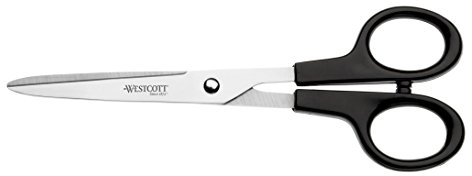 Westcott ciseaux 7 (17,8 cm) noir | Ciseaux de bureau avec poignées en plastique noir | Lame extra-tranchante, acier inoxydable | E-31170 00
