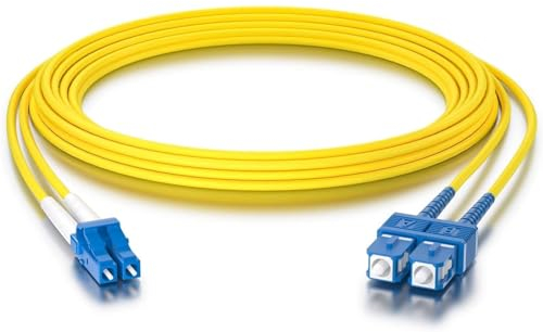 10Gtek SC zu LC OS2 Singlemode Duplex 1-Meter, LWL Glasfaser Patchkabel Fibre Optic Patch Cable 9/125μm LSZH, Yellow