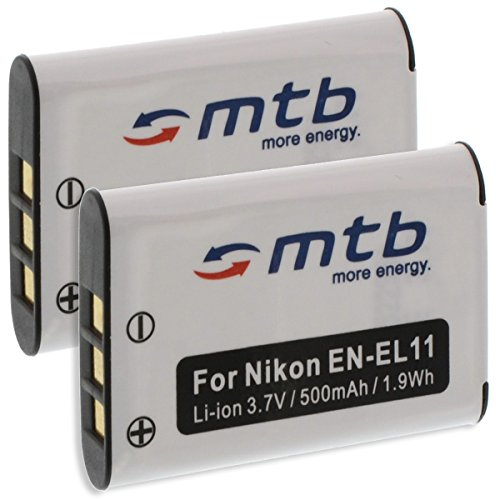 2X Ersatz-Akku kompatibel mit Nikon EN-EL11, Coolpix S550 / kompatibel mit Olympus Li-60b / kompatibel mit Pentax D-Li78 ... - Siehe Liste