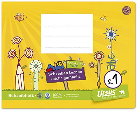 Formati 060532082 Schreibheft S.1E5, liniert, Dreiteilung der Schreibzeile, weiß