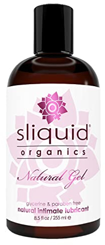 Sliquid Organics Water-Based Lube - Aloe Vera Leaf Infused with Organic Oils & Botanicals, Natural Lubricating Gel for Women/Men/Couples, Unscented, 8.5 Fl Oz