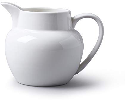 WM Bartleet & Sons 1750 Porcelain Traditional Bellied Jug 500 ml, 1 Pint - White, T425