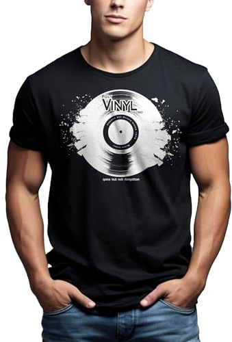 MAKAYA Cooles Dj T-Shirt mit Vinyl Schallplatte Größe S-XXXXXL