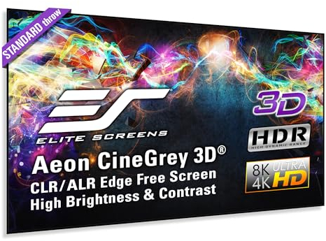 Elite Screens Aeon CineGrey 3D Projektionsleinwand 3,81 m (150 Zoll), 16:9, Projektionsleinwand (3,81 m (150 Zoll), 3,33 m, 181,7 cm, 16:9, Grau)