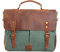 Eysee Aktentasche Herren Canvas mit Echtleder, Laptop tasche Retro Schultertasche für 14 Zoll Laptop, Grün