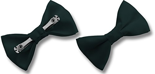 Great British Tie Club Men's 100% Satin Clip-On Bow Ties