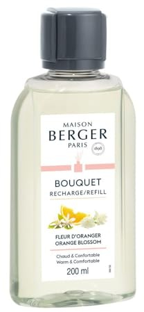 Maison Berger - Recharge Bouquet Fleur d'Oranger - pour Diffuseur Parfum Maison - Parfum à Diffusion Longue Durée, Douce et Continue - 200 ML